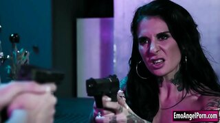 Blonde fbi agent handles the evil tiki bar owner.The guy she used as cover to get into the bar is mad she used him.She can take care of that by letting him fuck her.She sucks him before riding cock